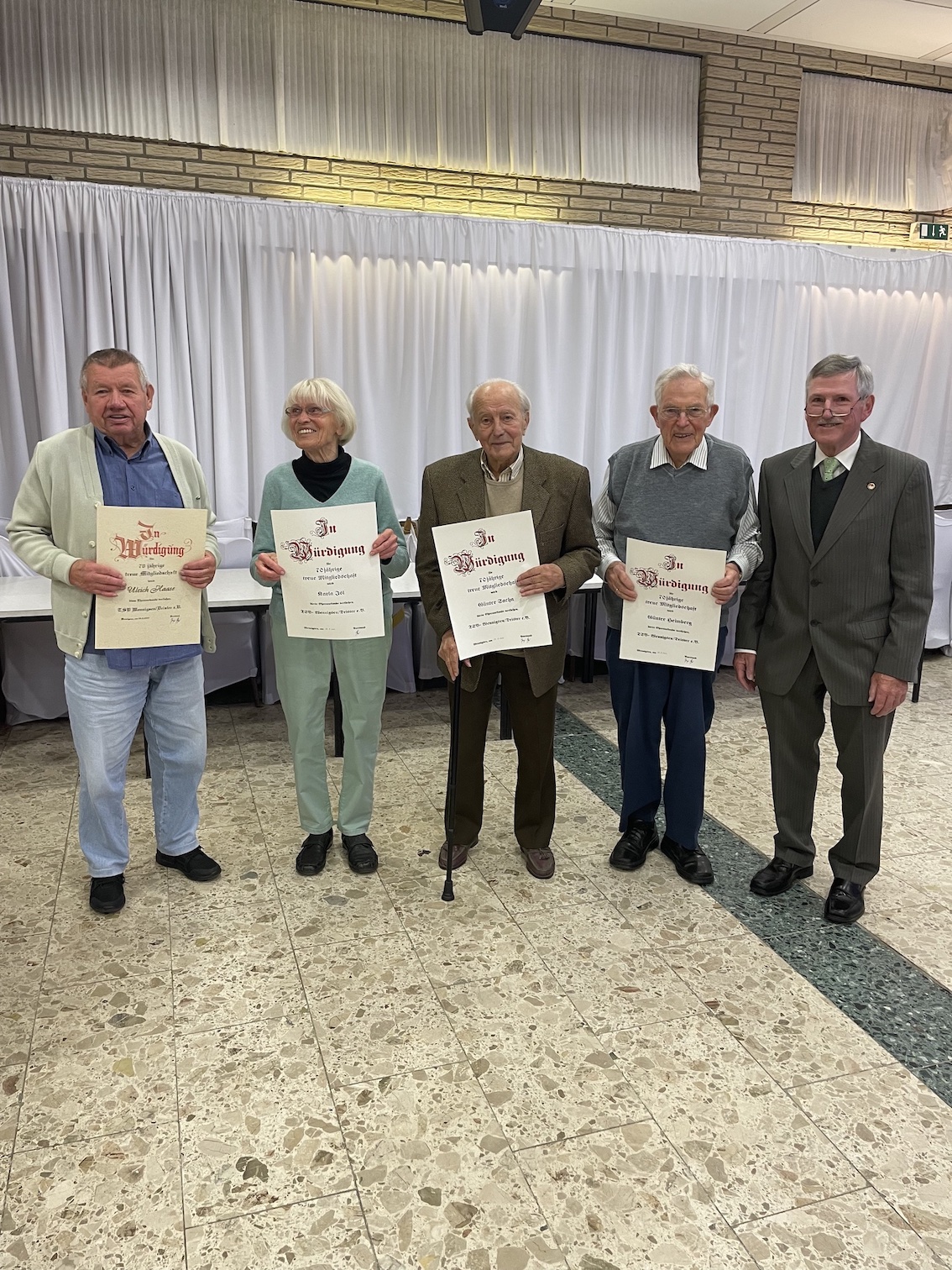 v.L. Uli Haase, Karla Isl, Günter Sacha und Günter Heimberg